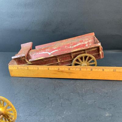 LOT 76: Vintage Cast Iron Wagon Pulled by Six Horses