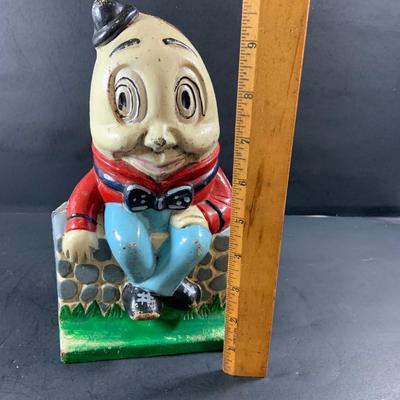LOT 80: Vintage Cast Iron Humpty Dumpty Bank