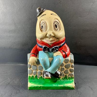 LOT 80: Vintage Cast Iron Humpty Dumpty Bank