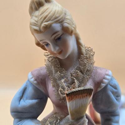 LOT 81: Vintage Norleans Japan Lady & Man Figures & Three Norleans Porcelain Bisque Figures