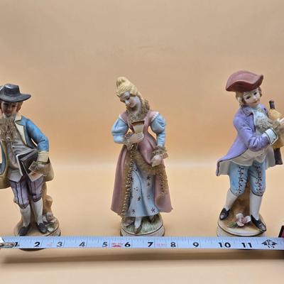 LOT 81: Vintage Norleans Japan Lady & Man Figures & Three Norleans Porcelain Bisque Figures