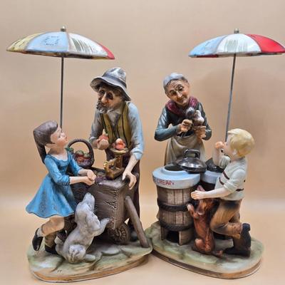 LOT 81: Vintage Norleans Japan Lady & Man Figures & Three Norleans Porcelain Bisque Figures