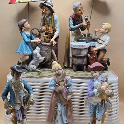 LOT 81: Vintage Norleans Japan Lady & Man Figures & Three Norleans Porcelain Bisque Figures