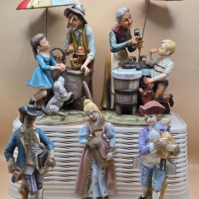 LOT 81: Vintage Norleans Japan Lady & Man Figures & Three Norleans Porcelain Bisque Figures