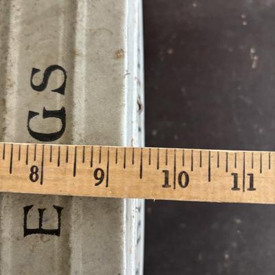 LOT 83: Vintage Metal Egg Carriers (1 w/cardboard insert) & 28 Real White Egg Shells