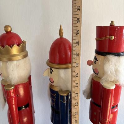 LOT 85: North Pole Toy Shop Animated Christmas Train, Holiday Nutcracker Train Set (unopened) & 3-Wooden Nutcrackers