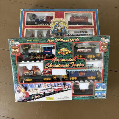 LOT 85: North Pole Toy Shop Animated Christmas Train, Holiday Nutcracker Train Set (unopened) & 3-Wooden Nutcrackers