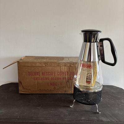 LOT 87: Vintage Appliances w/Original Boxes: Richmond Cedar Works Ice Cream Freezer, Nescafe Coffee Maker & Sears Kenmore Bleander