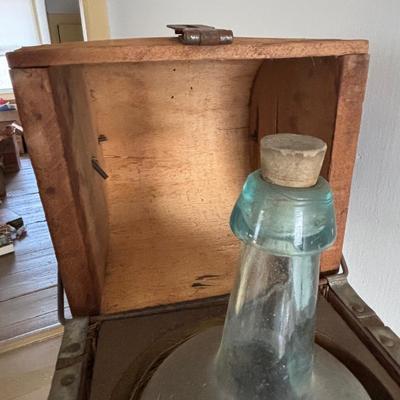 LOT 88: Antique Demijohn Bottle w/Wooden Shipping Crate