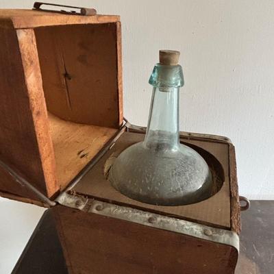 LOT 88: Antique Demijohn Bottle w/Wooden Shipping Crate
