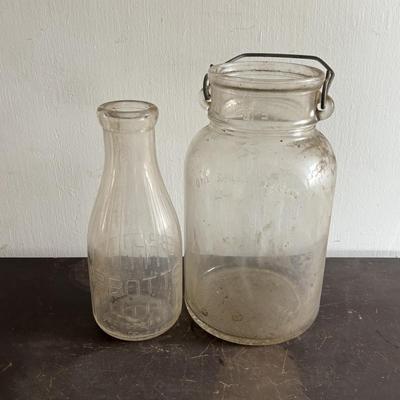 LOT 95: Vintage Milk Can & Bottle & More