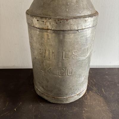 LOT 96: Vintage Milk Can & Bottles along w/1-Gallon Canning Jar