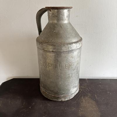 LOT 96: Vintage Milk Can & Bottles along w/1-Gallon Canning Jar