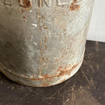 LOT 97: Vintage Milk Can & Bottles along w/1-Gallon Canning Jar