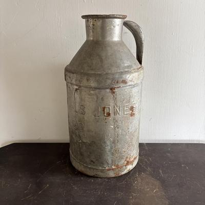 LOT 97: Vintage Milk Can & Bottles along w/1-Gallon Canning Jar