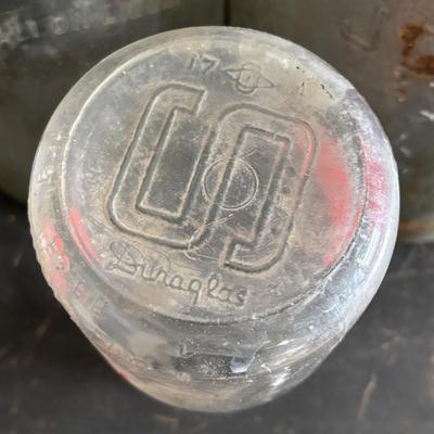 LOT 97: Vintage Milk Can & Bottles along w/1-Gallon Canning Jar