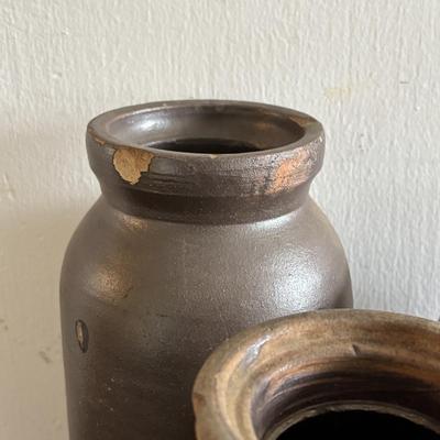 LOT 103: Vintage Yellowware Stoneware Molds & Primitive Stoneware Crocks/Jars