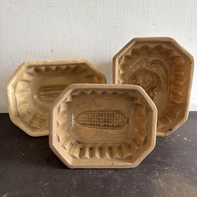LOT 103: Vintage Yellowware Stoneware Molds & Primitive Stoneware Crocks/Jars
