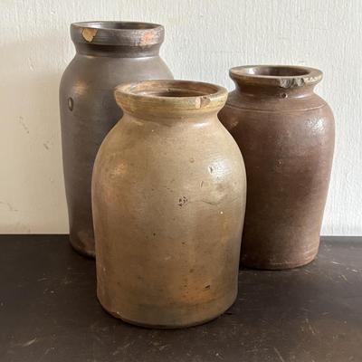 LOT 103: Vintage Yellowware Stoneware Molds & Primitive Stoneware Crocks/Jars