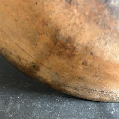 LOT 104: Antique Redware Slip Decorated Bowl & Vintage Crocks