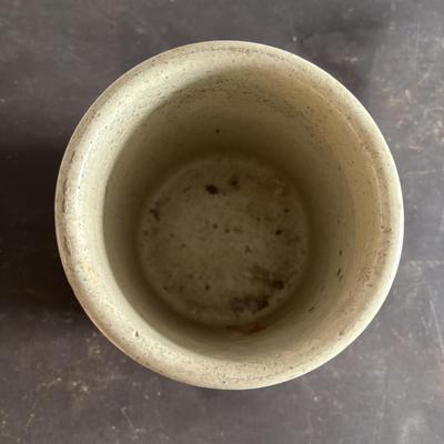 LOT 104: Antique Redware Slip Decorated Bowl & Vintage Crocks
