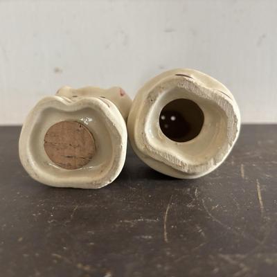 LOT 106: Vintage White House Apple Cider Vinegar Jars, Vintage Salt/Pepper Shakers, Donkey Planter & Cup