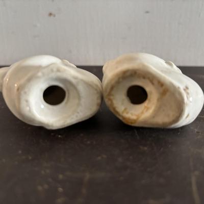 LOT 106: Vintage White House Apple Cider Vinegar Jars, Vintage Salt/Pepper Shakers, Donkey Planter & Cup