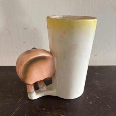 LOT 106: Vintage White House Apple Cider Vinegar Jars, Vintage Salt/Pepper Shakers, Donkey Planter & Cup