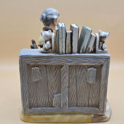 LOT 163: Norleans Japan Elderly Couple Reading Books in Rocking Chairs Bookends, & Instrument Playing Figures