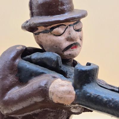 LOT 165: "Teddy and the Bear" Cast Iron Mechanical Bank