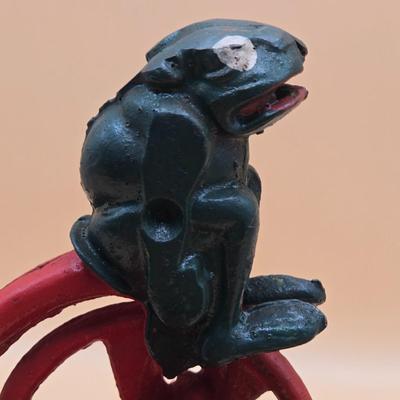 LOT 166: " Professor Pug Frog's Great Bicycle Feat" Cast Iron Mechanical Bank
