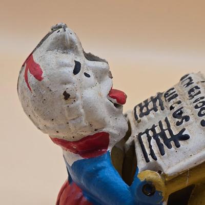 LOT 166: " Professor Pug Frog's Great Bicycle Feat" Cast Iron Mechanical Bank