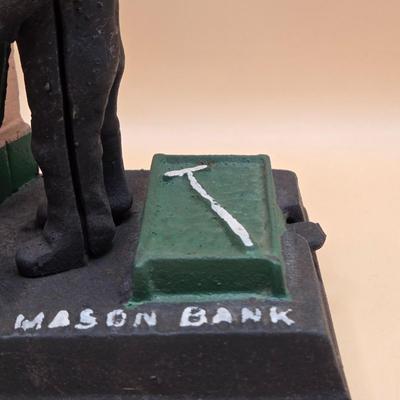 LOT 169: " Mason Bank" Cast Iron Mechanical Bank