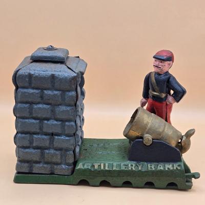 LOT 173: " Artillery Bank" Cast Iron Bank