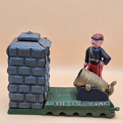 LOT 173: " Artillery Bank" Cast Iron Bank
