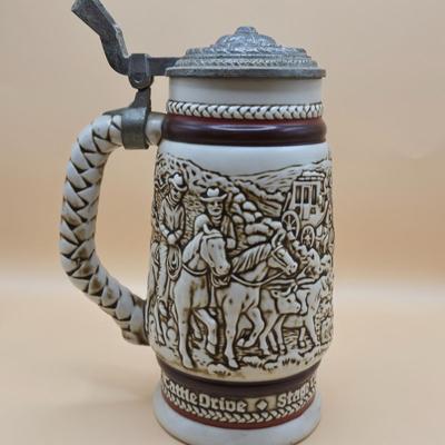 LOT 175: 1984 Olympic Beer Stein, Lancaster Beer Stein, and Collection of Avon Beer Steins