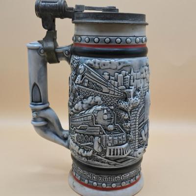 LOT 175: 1984 Olympic Beer Stein, Lancaster Beer Stein, and Collection of Avon Beer Steins