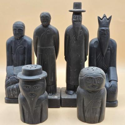 LOT 177: Vintage Stone Carved Figurines and Salt & Pepper Shakers