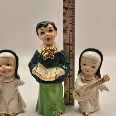 LOT 178: Vintage Nun Figures Made in Japan, Holland Mold Choir Boy, Ceramic Elf Babies on Furniture , MCM Pixie Elves, & Ceramic...
