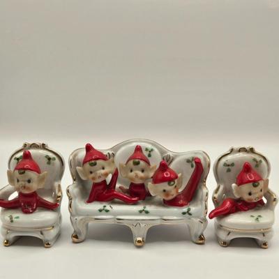 LOT 178: Vintage Nun Figures Made in Japan, Holland Mold Choir Boy, Ceramic Elf Babies on Furniture , MCM Pixie Elves, & Ceramic...