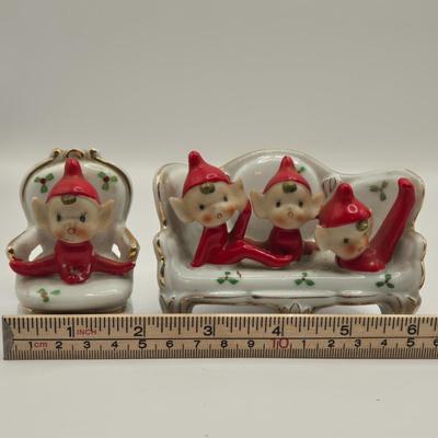 LOT 178: Vintage Nun Figures Made in Japan, Holland Mold Choir Boy, Ceramic Elf Babies on Furniture , MCM Pixie Elves, & Ceramic...