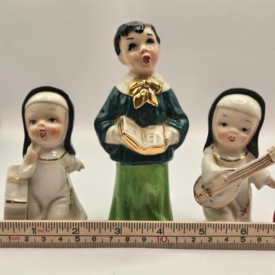 LOT 178: Vintage Nun Figures Made in Japan, Holland Mold Choir Boy, Ceramic Elf Babies on Furniture , MCM Pixie Elves, & Ceramic...