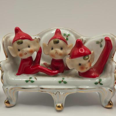 LOT 178: Vintage Nun Figures Made in Japan, Holland Mold Choir Boy, Ceramic Elf Babies on Furniture , MCM Pixie Elves, & Ceramic...