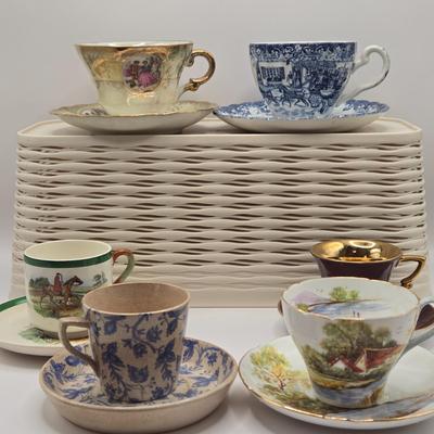 LOT 180: Vintage Teacups: Johnson Bros., Shelley, Lefton, Copeland Spode, Royal Sealy