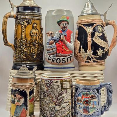 LOT 183: Beer Steins Made in Germany and Numbered & Vermont Beer Stein