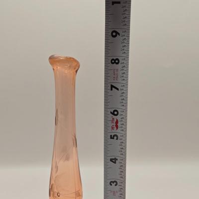 LOT 184: Vintage Lancaster Glass Clear Open Lace Plate, "Lace Edge" Pink Depression Compote Dish, Apple Shaped Glass Jar with...