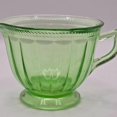 LOT 185: Vintage Uranium Glass Creamers, Sugar Bowl
