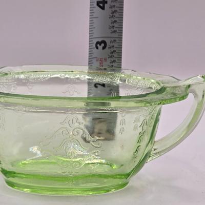 LOT 185: Vintage Uranium Glass Creamers, Sugar Bowl