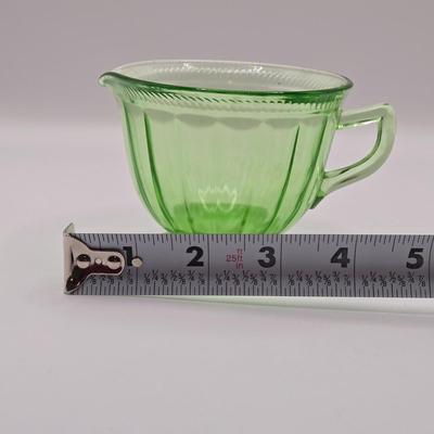 LOT 185: Vintage Uranium Glass Creamers, Sugar Bowl