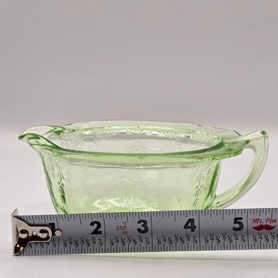 LOT 185: Vintage Uranium Glass Creamers, Sugar Bowl